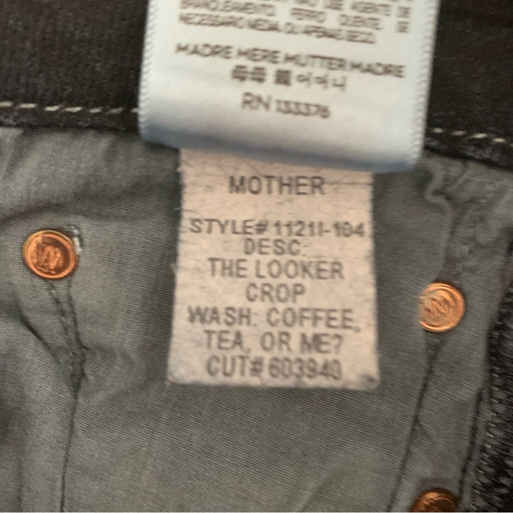 Mother The Looker Crop Coffee, Tea or Me Wash Jeans Size 25 - Picture 11 of 11